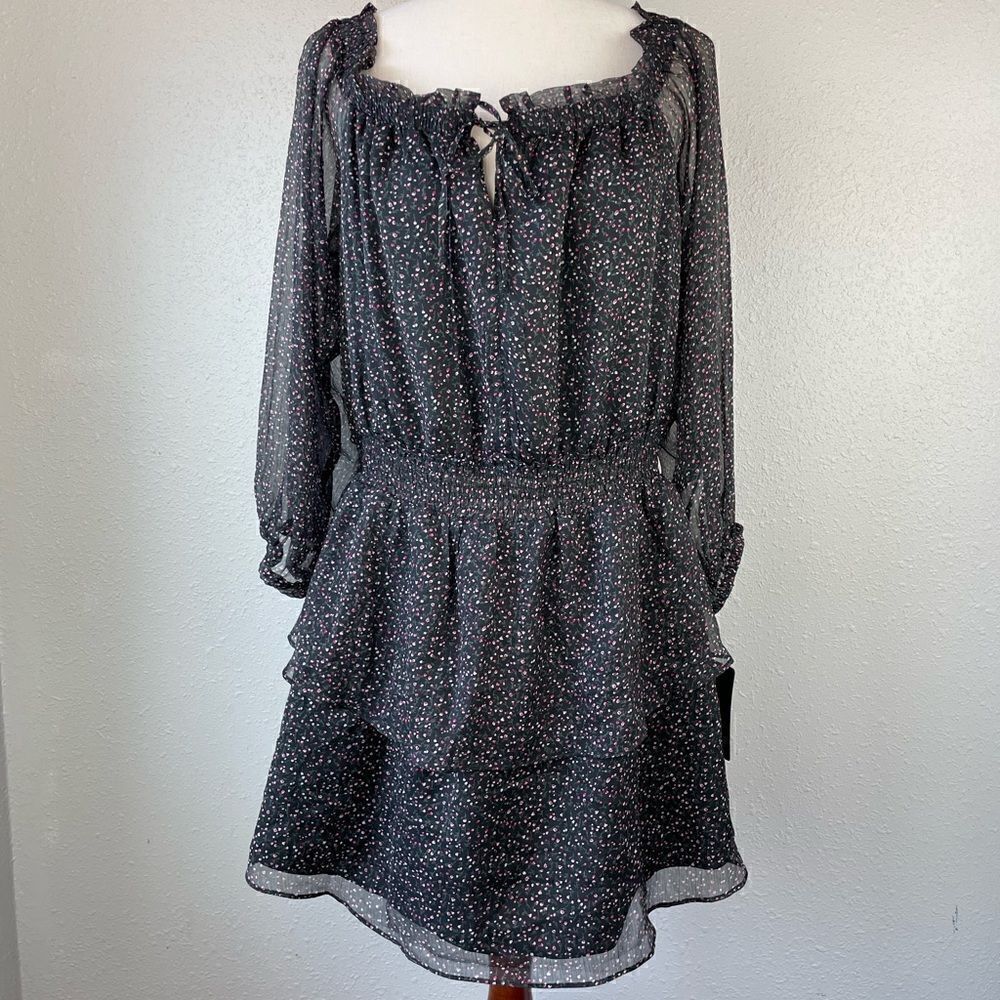 RACHEL Rachel Roy July Black Combo Floral Midi Dress Size XXL